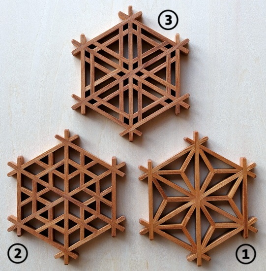 画像1: Kinomo  組子ケヤキコースター