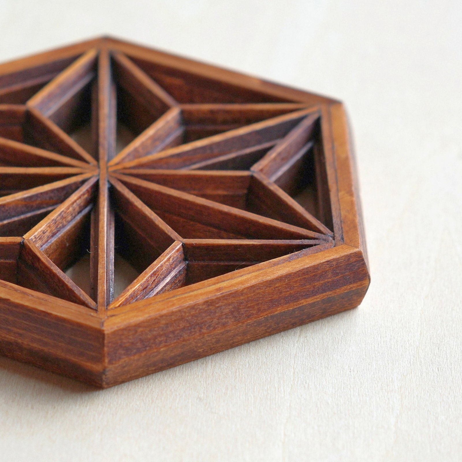 画像1: Kinomo  組手腰コースター　拭き漆仕上げ